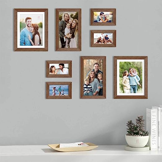 Premium Photo Frames For Wall, Living Room & Gifting - Set Of 8 ( Size 4x6, 6x10, 8x10 inches, Ph- 2513 )