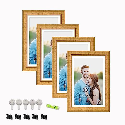 Art Street A4 Size  Premium Picture Frame For Wall Set of 4 - Size -8x12 Inches