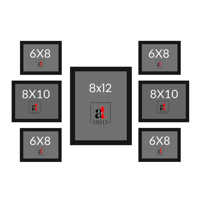 Wall Photo Frame Set of 8 | Gallery Wall Collage Picture Frames | Family Photo Display for Home Decor | Wall Hanging | 8x8 & 8x12 Inch