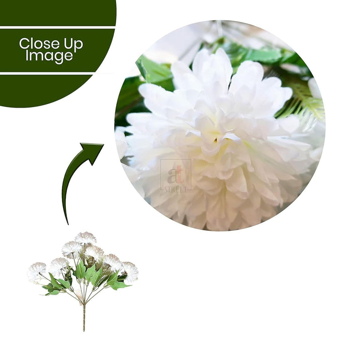 Art Street Artificial Flower Bunch| Silk White Hydrangea Flower for Home|
