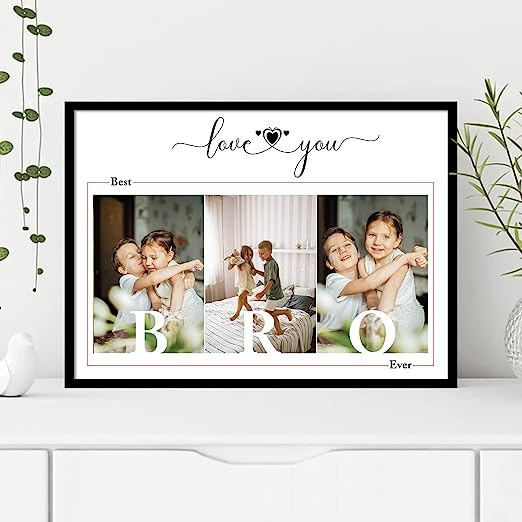 SNAP ART Personalized Best Bro Ever Wall Photo Print Collage Gift For Brother & Sister, Customized Gift (Best Sister Ever 12x17 Inches)