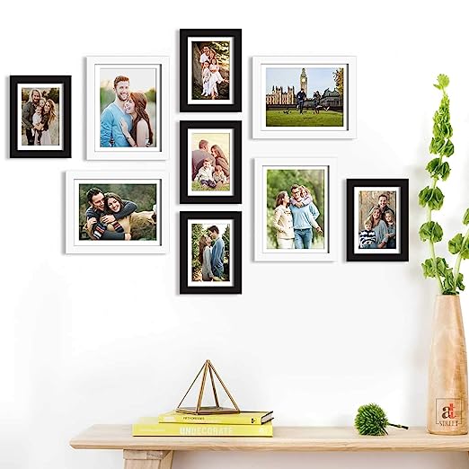 Set Of 9 Individual Wall Photo Frame, For Home & Office Decor ( Size 6x8, 8x10 inches )