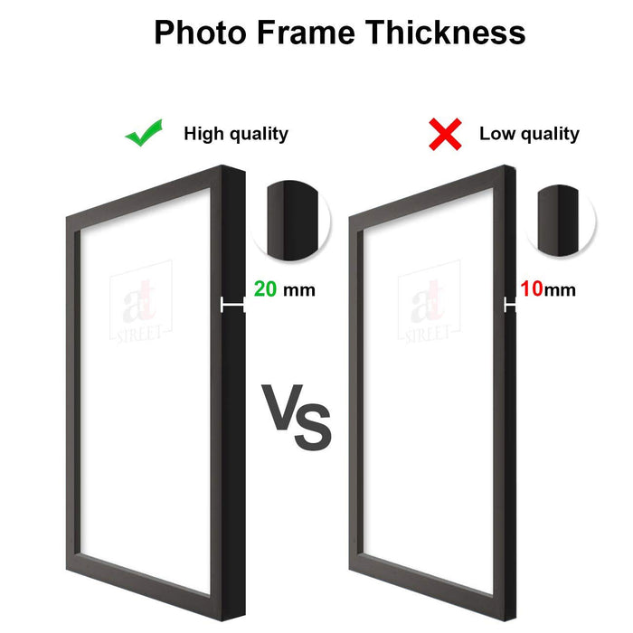 Abstract Blossom Tree Framed Wall Art Painting Set of 4 | Blue Floral Art Print for Living Room, Bedroom & Office Décor, 23x32 cm