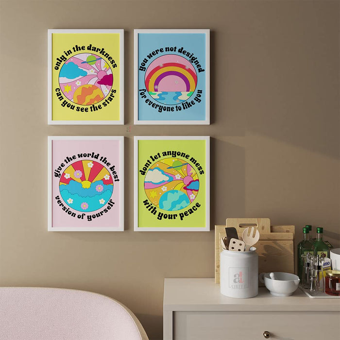 Art Street Motivational Poster Give the Best Version of yourself to the world Art Prints For Room Decoration (Set Of 4, 13x17 Inch)