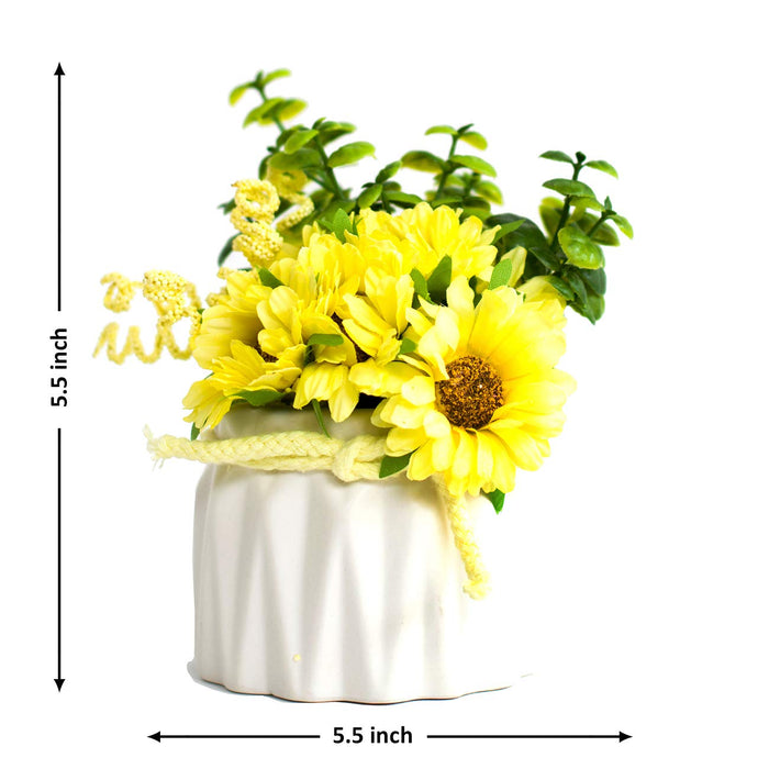Artificial Sunflower, Flowers Plants in Ceramic Pot/Planter for Home.