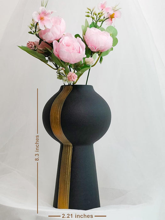 Ceramic Flower Vase for Home Décor, (3x8 inch), Flowers Not Included