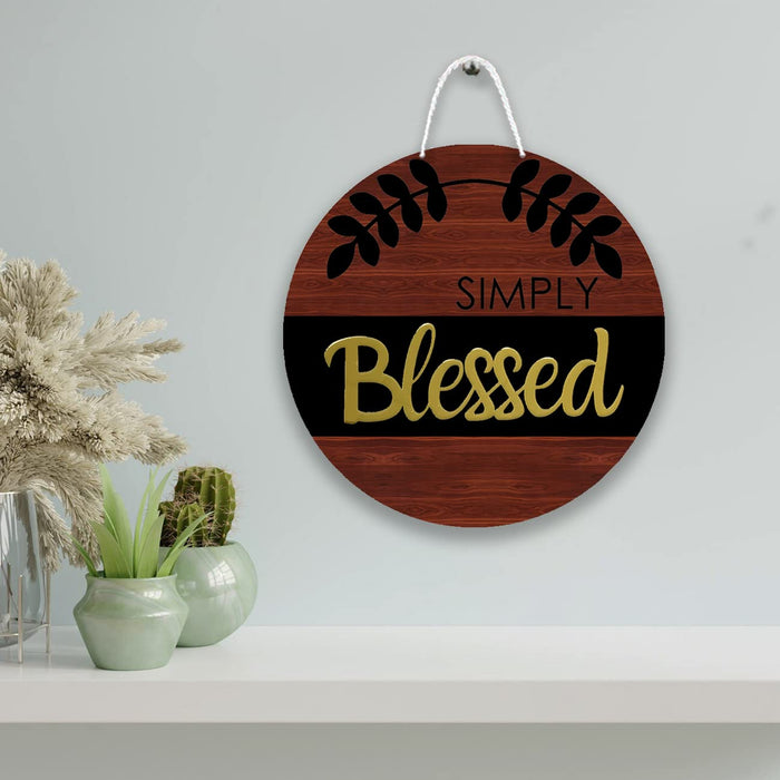 Wall Décor Wall Sign MDF for Home Decoration, Round Shape Wall Hanging, Decorative Home Décor for Living Room, Black (10X10 Inches)