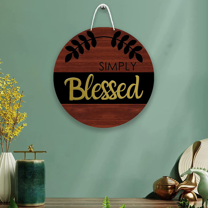Wall Décor Wall Sign MDF for Home Decoration, Round Shape Wall Hanging, Decorative Home Décor for Living Room, Black (10X10 Inches)