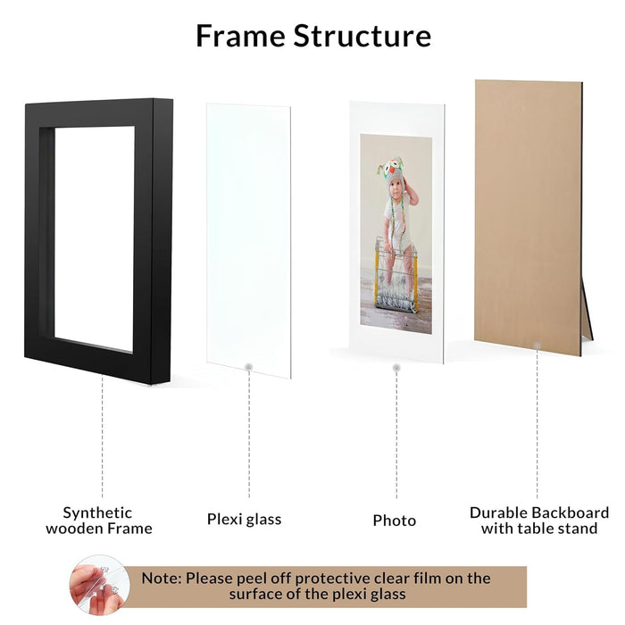 Art Street Photo Frame For Wall Set of 5 Black Picture Frame For Home and Office Decoration, Size -(Size -12x16 Inches)