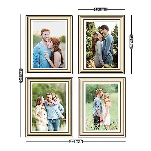 Art Street Picture Frames Set of 4 Wall Mounted Premium 3D Photo Frame  Vertical & Horizontal Wall Hanging Individual Collage for Home Décor.