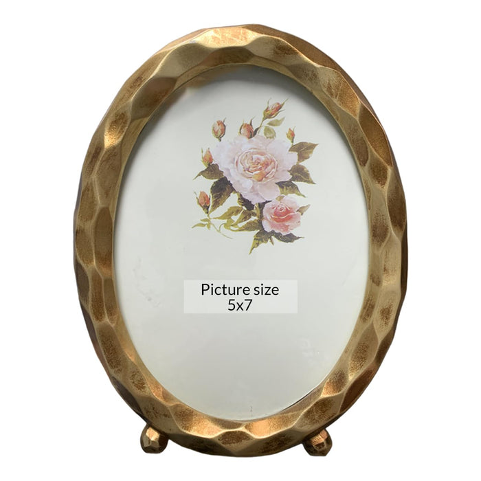 Premium Geometric Gold Glass Photo Frame 4x6 Inch | Modern Tabletop Picture Frame for Wedding Photos, Home Décor & Gifting