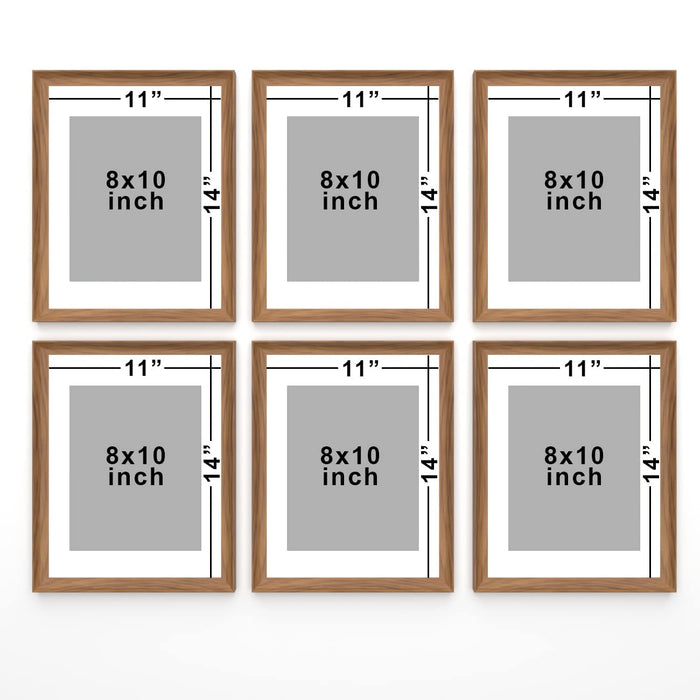 Premium White Photo Frame Set of 6 for Living Room | Classic Wooden Picture Frames for Photos, Artwork & Kids Room | Wall Décor (8x10 Inch)