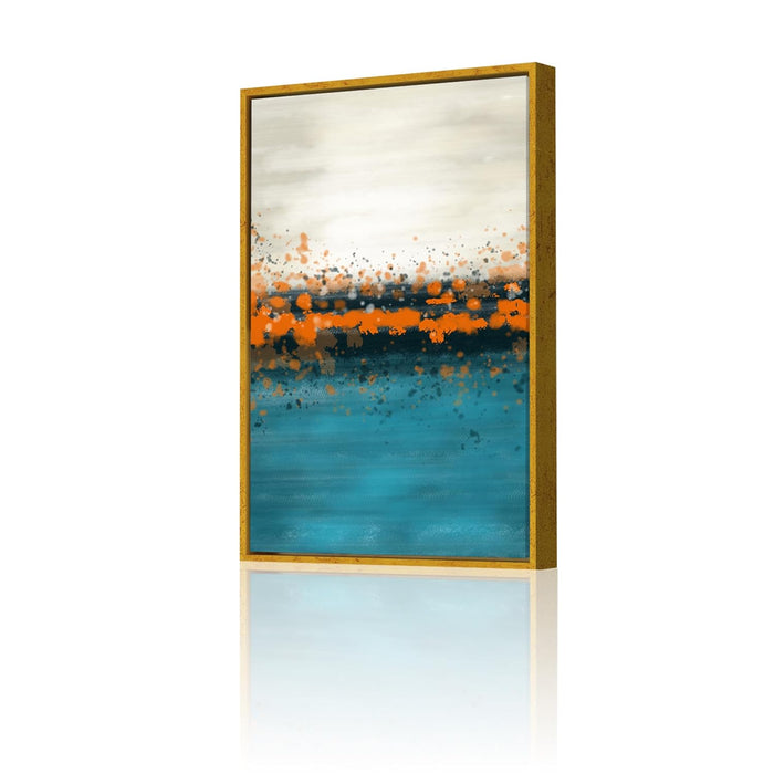 Canvas Painting Golden Fish Framed Decorative Wall Art For Living Room (Size:23x35 Inch)