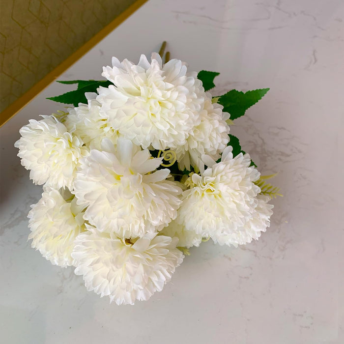 Art Street Artificial Flower Bunch| Silk White Hydrangea Flower for Home|