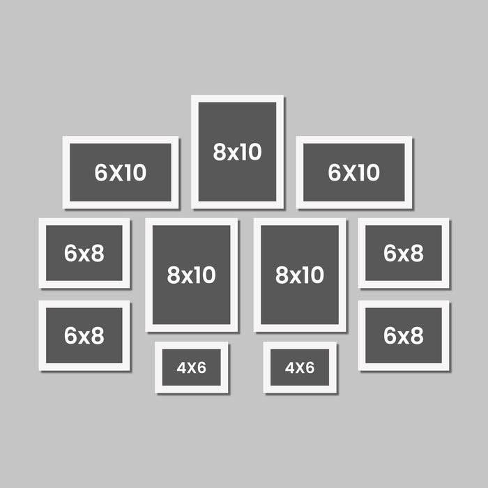 Art Street Family Photo Frame Set of 11 for Wall Decor, Wooden Finish Collage Picture Frames for Living Room, Bedroom, Multi-Size Wall Hanging (2 Sets 4x6, 4 Set 6x8, 3 Set 8x10, 2 Set 6x10 Inch)