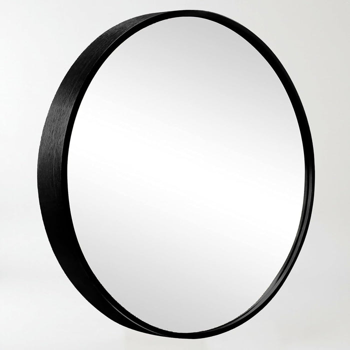 Round Decorative Wall Mirror with Aluminum Metal Frame Silver | Modern Design Vanity Mirror (Silver, 40x40 cm)