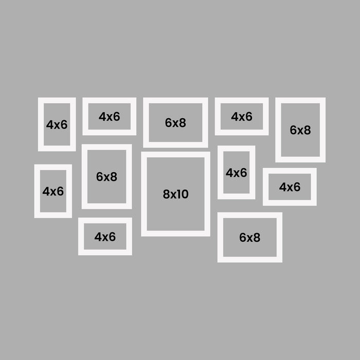 Family Photo Frame Set of 12 for Wall Decor, Wooden Finish Collage Picture Frames for Living Room, Bedroom, Multi-Size Wall Hanging Gallery Frame Set, (7 Set 4x6, 4 Set 6x8, 1 Set 8x10 Inch)