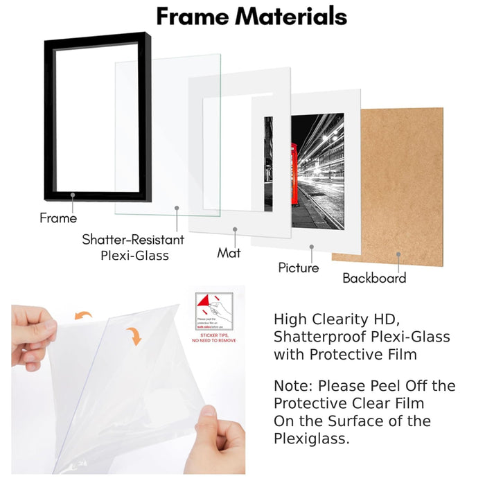 Art Street Family Photo Frame Set of 6 for Wall Decor, Wooden Finish Collage Picture Frames for Living Room, Bedroom & Home Decoration, Multi-Size Wall Hanging Gallery Frame Set, (Size, 4x6 Inch)