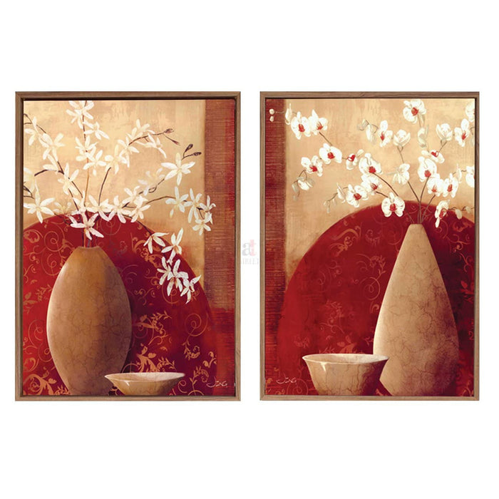 Azalea Jardin wild apple Portfolio Wall Art Canvas Painting for Home Decoration (Set of 2, 17 x 23 Inches)