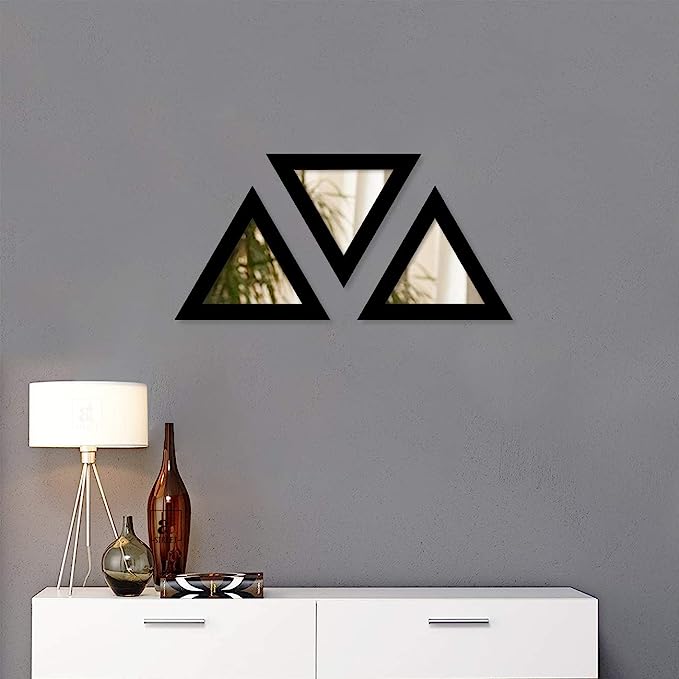 Art Street Decorative Wall Mirror Set of 3 Triangular Shape for Home Decoration & Wall Decoration- Size-10x10 Inch
