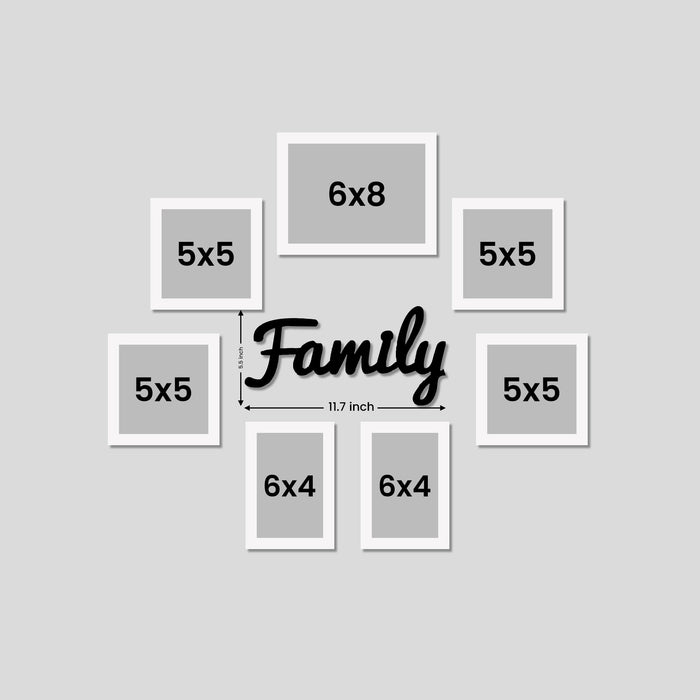 Family Photo Frame Set of 7 for Wall Decor, Wooden Finish Collage Picture Frames for Living Room, Bedroom, Multi-Size Wall Hanging Gallery Frame Set, (4 Sets 4x6, 2 Set 6x4, 1 Set 6x8 Inch)