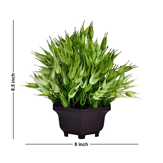 Multi Head Artificial Plant With Pot, Perfect For Home, Garden & Office Decorating - Size 8 x 8.5 Inch