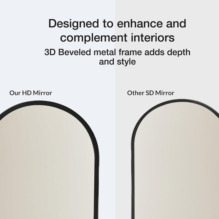 Cheval Mirror 4.5 Feet Arch Mirror for Bedroom | Full Length Dressing Mirror Aluminum Frame with Stand (Gold, 37x147 CM)