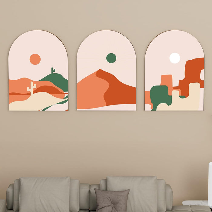 MDF Wall Art Prints Tropical leaf, Modern Home Décor (Set of 3, Size: 16x22 Inch)