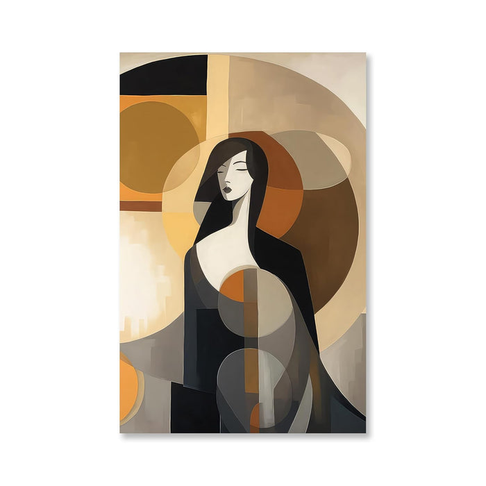 Large Stretched Canvas Painting, Panel Wall Art Print Abstract woman Framed Luxury Paintings for Home Décor (Brown, 22x34 Inch)