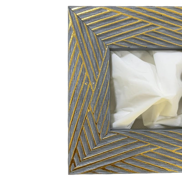 Art Street Tissue Box Holder with Cover, Rectangle Facial Tissue Paper Box Holder Decorative Organizer, Napkin Dispenser Box (Grey, Size: 7.5x7.5x2.5 Inch)