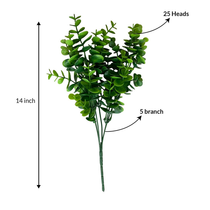 Art Street Artificial Green Faux Eucalyptus Branches Stems Fake Leaf Stem Fall Plants (Size: 14 Inch)