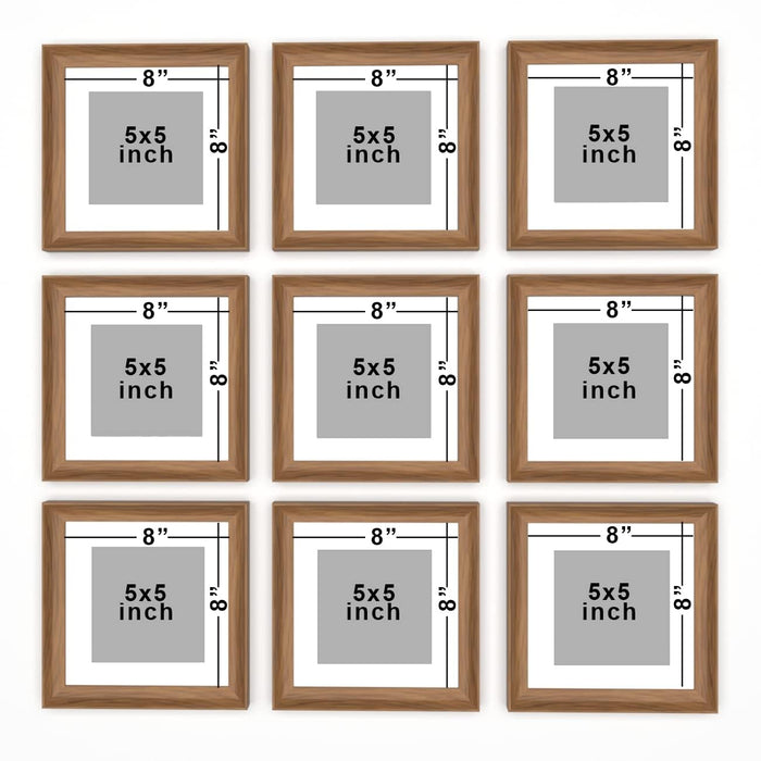 Wooden Cave Design Photo Frame Set of 9 | Black Picture Frames for Photos, Artwork & Certificates | Wall Décor for Living Room & Home (11x14 Inch)