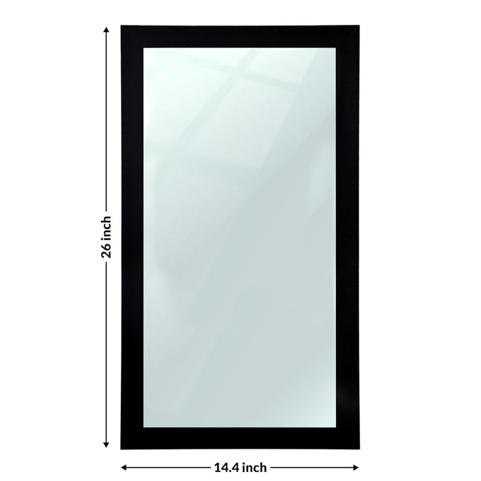 Bathroom Wall Mirror, Black Wall Mount Rectangular Makeup Mirror, Decorative Looking Glass with Frame (Size: Inner: 12x24 in, Outer: 15x27 Inch)