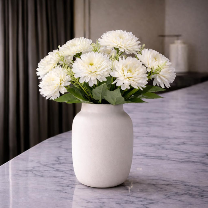 Art Street Artificial Flower Bunch| Silk White Hydrangea Flower for Home|