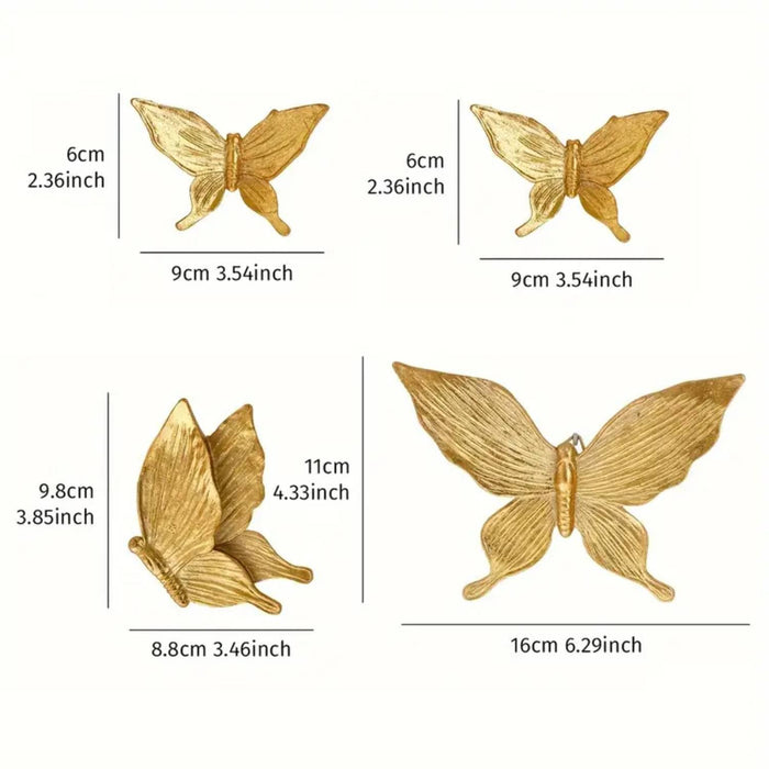 Art Street Inspirational Butterfly Raisin Wall Décor Decorative (Set of 4, Brown)