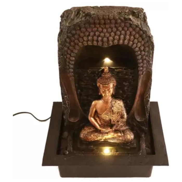 Art Street Beautiful Lord Fountain for Home Decorative Home Gifts for Drawing Room Living Room Waterfall Decorative Item Polyresin (Lord Buddha Meditation Fountain 1)