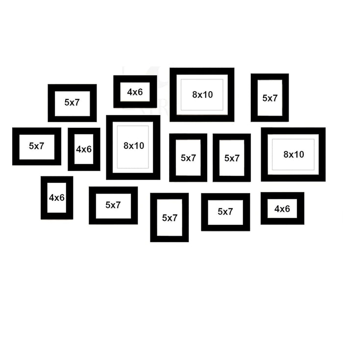 Wooden Gallery Wall Photo Frame Set of 8 | Mixed Size Picture Frames for Family Photos | Wall Décor for Living Room, Bedroom & Home Decoration