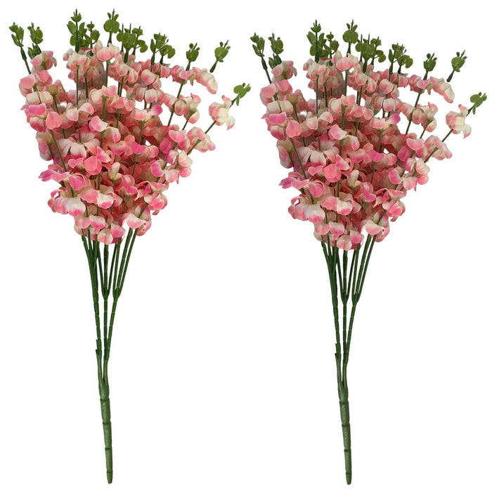 Art Street Artificial Pink Cherry Blossom Flower Bunch for Table Indoor Home Decoration |Valentine Day, Christmas Day, New Year Decor | Pack of 2|16 Stems, Size: 18.5 Inch (Without Pot)