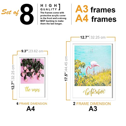 Flamingo Theme Printed Framed Art Print -13.5 X 17.5 Inch