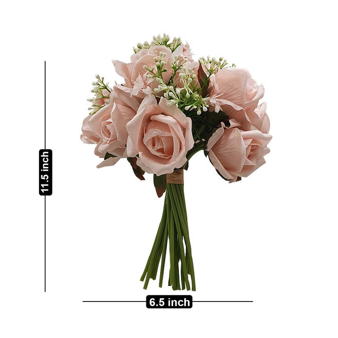 Artificial Rose Flowers Bunch for Decorating a Wedding, Home Garden, Office (Size - 18.5 x 11.5 Inch)