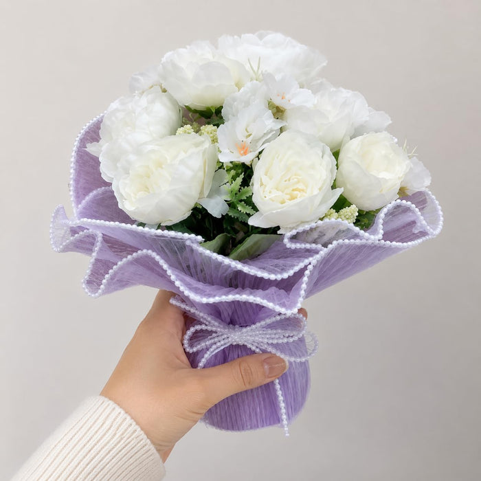 Art Street Artificial White Peony Flower Bouquet for Home Decor |