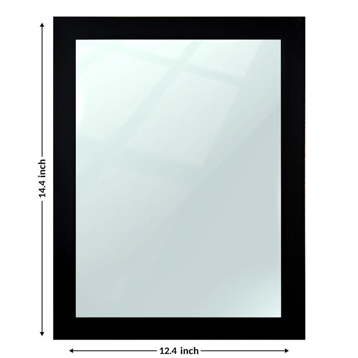 Bathroom Wall Mirror, Black Wall Mount Rectangular Makeup Mirror, Decorative Looking Glass with Frame (Size: Inner: 10x12 in, Outer: 12x14 Inch)
