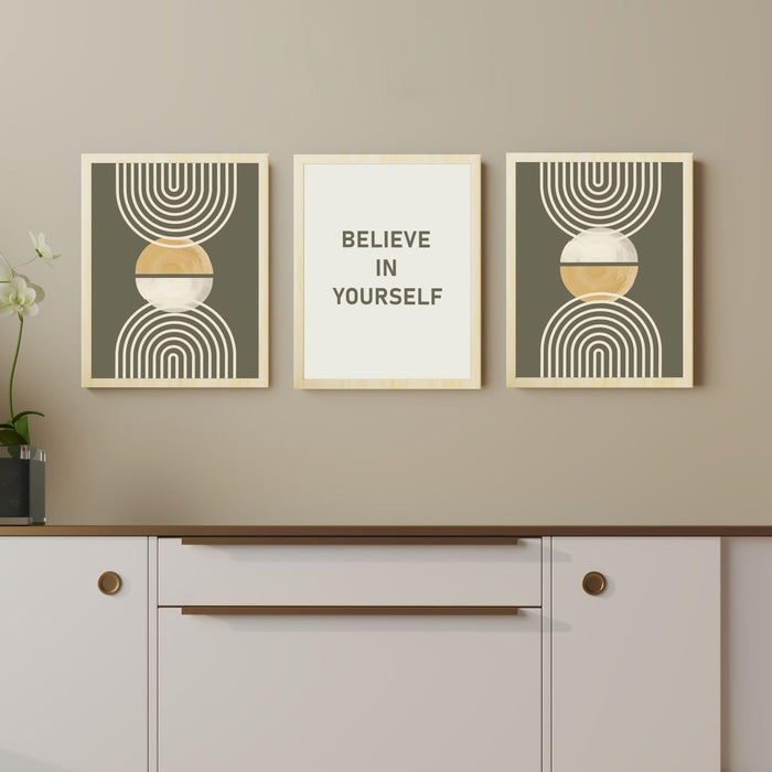 Modern Boho Motivational Quotes Dreams Don't Work Unless You Do Art Prints (Set Of 3, (A3) 12.7x17.5 Inch)
