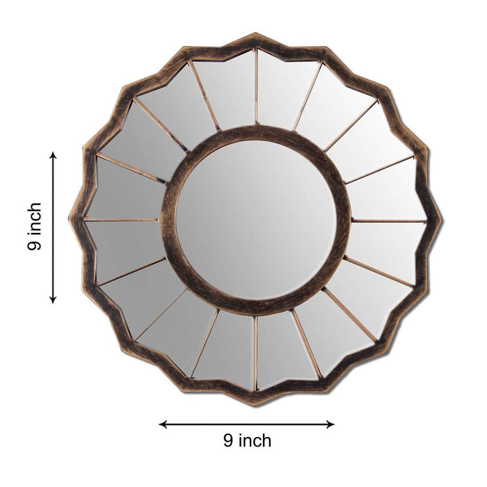 Lustrus Flower Decorative Wall Mirror Set of 4 Wall Hanging Mirrors (Size - 9 x 9 inch)