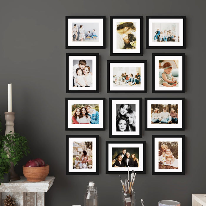 Art Street Decorative Individual Wall Photo Frame - Set of 12 (6"x8" Picture Size matted to 4"x6")