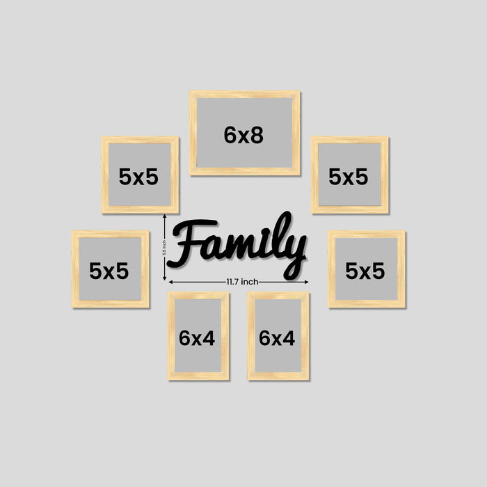 Family Photo Frame Set of 7 for Wall Decor, Wooden Finish Collage Picture Frames for Living Room, Bedroom, Multi-Size Wall Hanging Gallery Frame Set, (4 Sets 4x6, 2 Set 6x4, 1 Set 6x8 Inch)