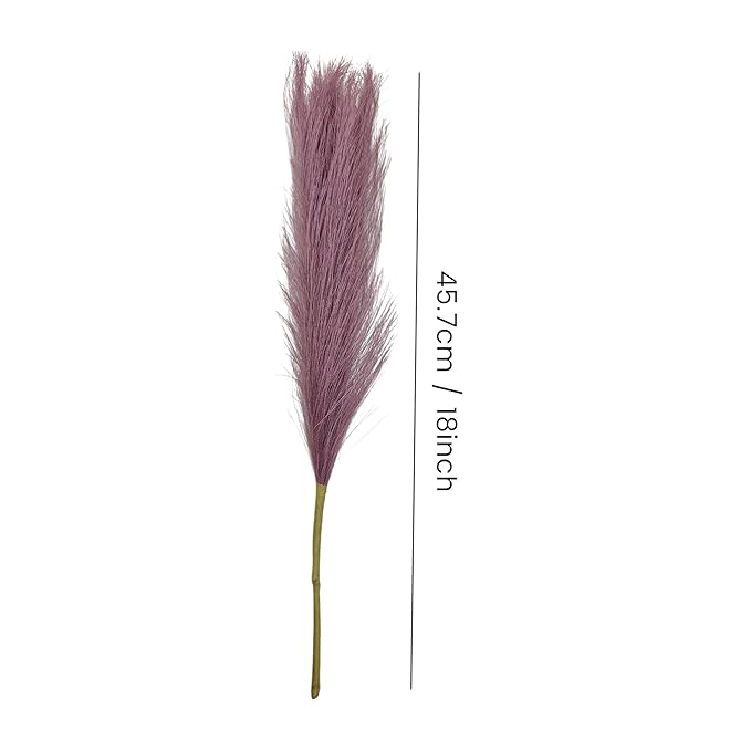 Artificial Pampas Grass for Decoration, Pink Blush Faux, Non-Shedding Feather Grass Pack of 4 | Gradient Pampas Grass | (18 Inch)