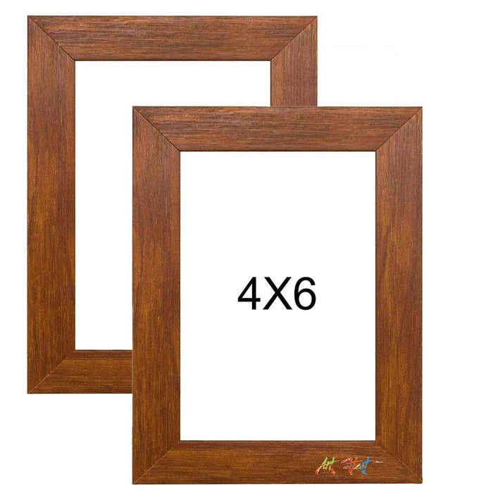 Art Street Synthetic Wood Brown Wall & Table Photo Frame Photo (Brown) Set of 2