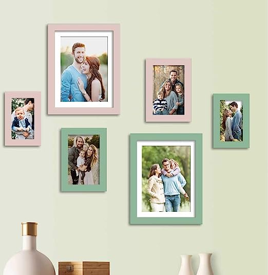 Set Of 6 Individual Wall Photo Frame, For Home Decor ( Size 4x6, 5x7, 8x10 inches )