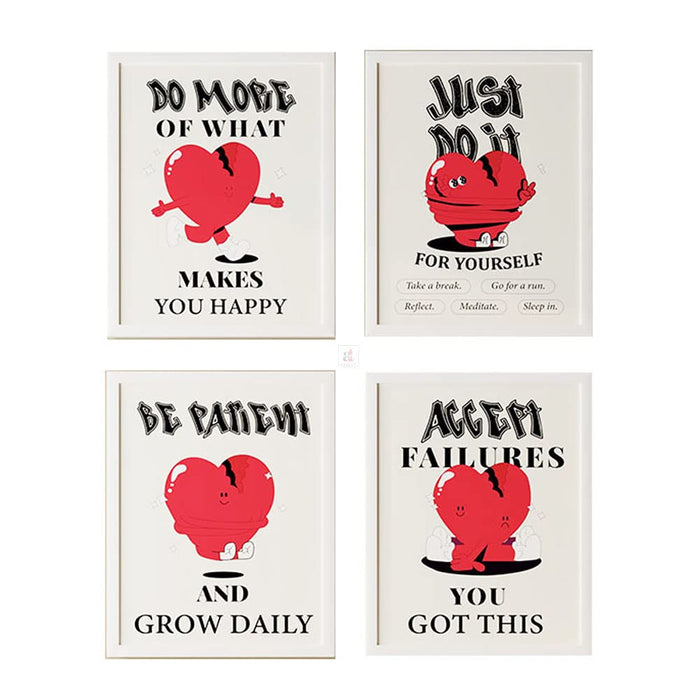 Art Street Motivational Poster Just Do It, Be Patient & Grow Daily Art Prints For Room Decoration (Set Of 4, 13x17 Inch)